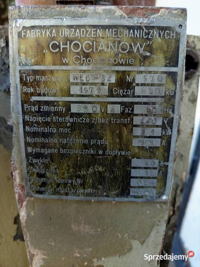 Wiertarko frezarka kolumnowa Chocianów Stare Faszczyce