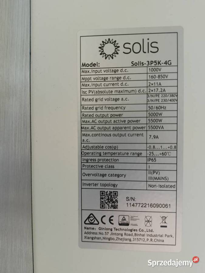 Inwerter trójfazowy SOLIS3P5K4G 55kW Wielka Wieś