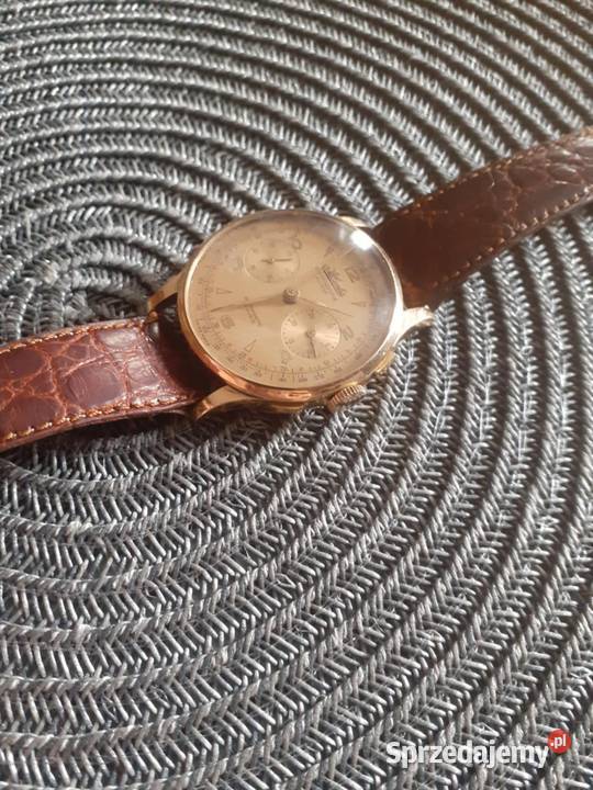 Złoty zegarek Atlantic chronograf 750 18k klasyk Kamienna Góra