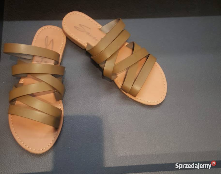 Buty damskie klapki se skóry khakimarki Seven7 lubelskie Lublin sprzedam