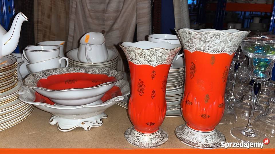 Secesyjna patera Reinhold Schlegelmilch Suhl Zwe Porcelana i szkło pomorskie Gdańsk