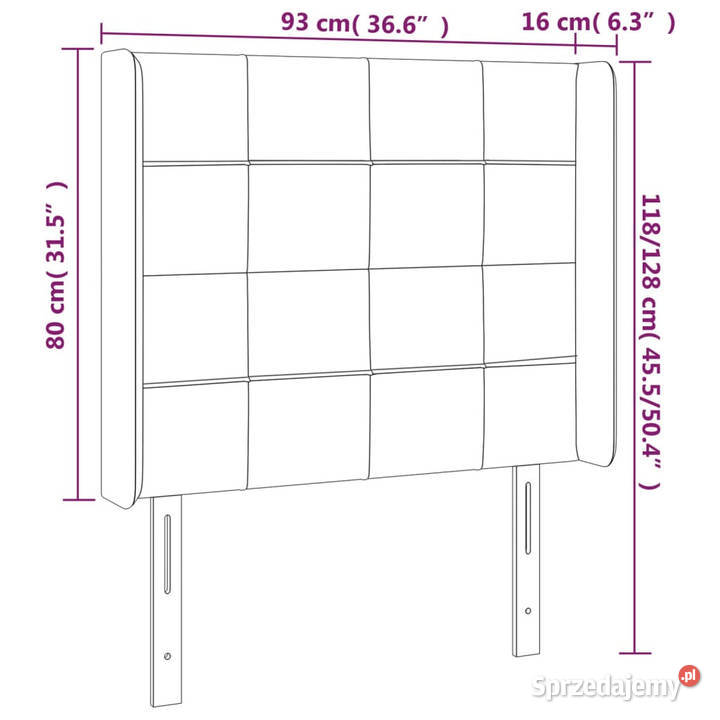 Zagłówek do łóżka z LED taupe 93x16x118128 mazowieckie Warszawa