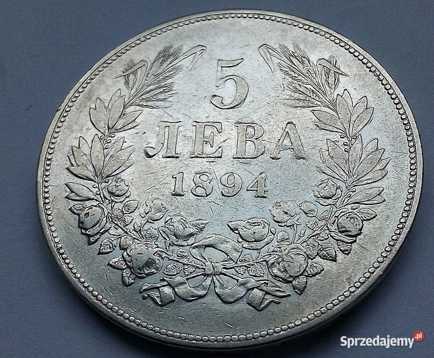 BUŁGARIA5 LEWA 1894 r SREBRO 0900FERDYNAND Legionowo