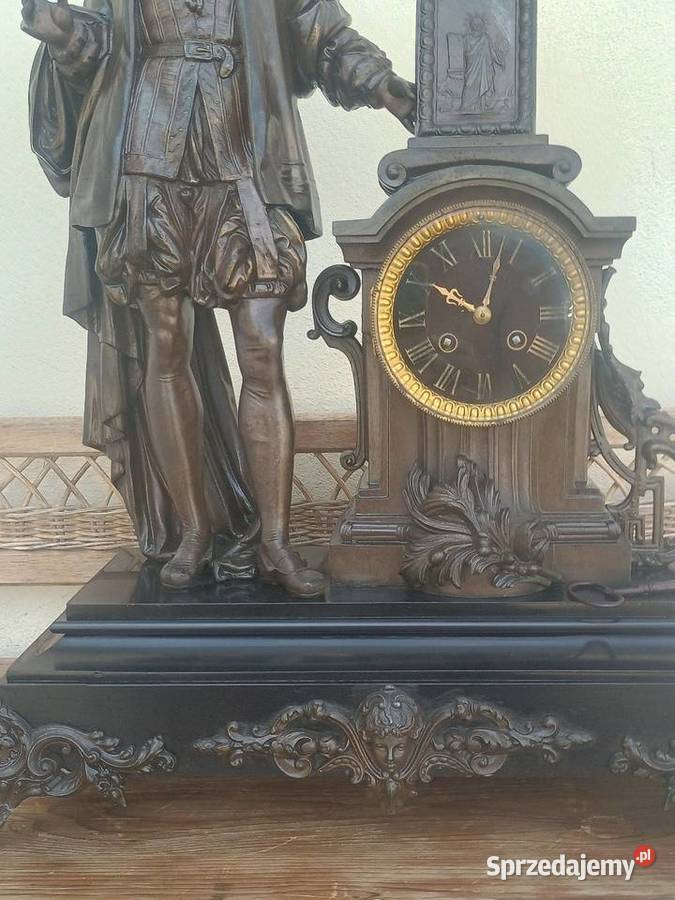 Kominkowy zegar marmurowy francuski