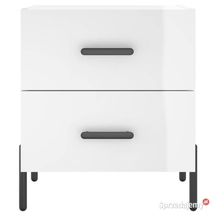 Szafki nocne 2 białe wysoki połysk 40x35x475 Warszawa