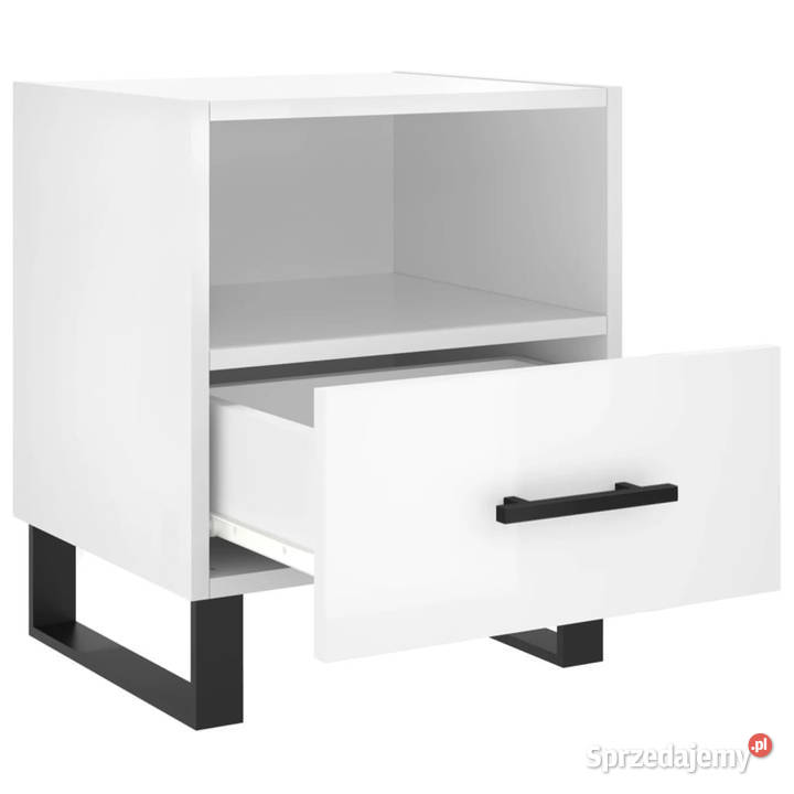 Szafki nocne 2 białe wysoki połysk 40x35x475 mazowieckie Warszawa