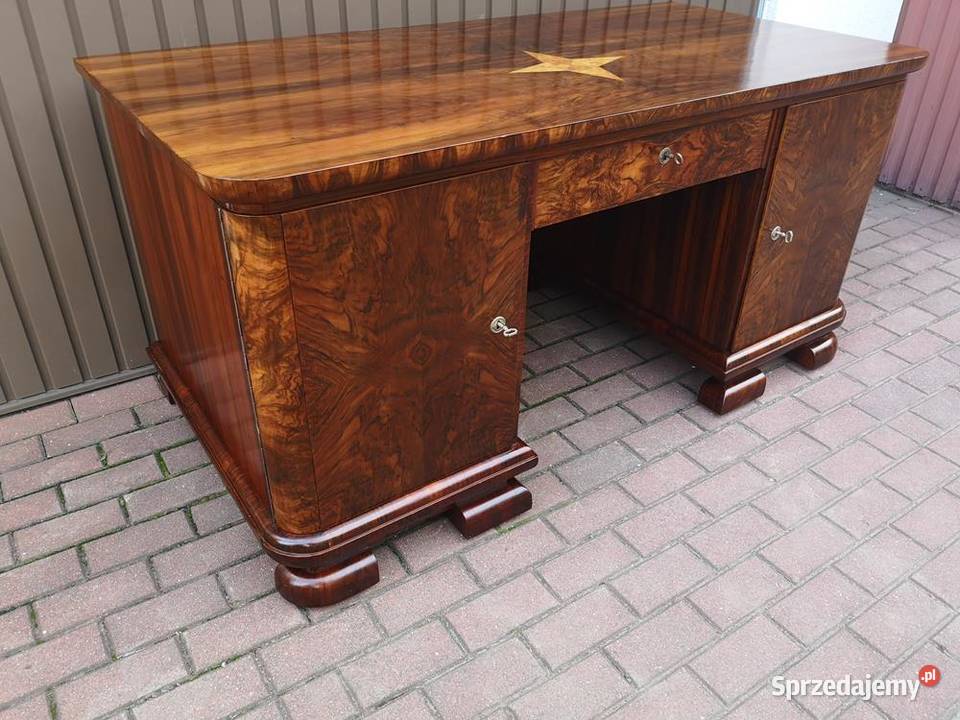 Biurko ARTDECO Orzech Unikatowe Stare Antyk Swarzędz