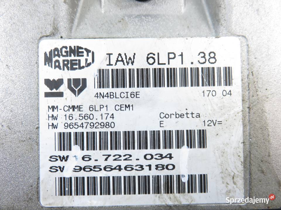 STEROWNIK PEUGEOT 307 20 9656463180 osobowe Motoryzacja