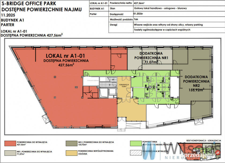 Do wynajęcia lokal 42756m2 Warszawa Wał Wynajem mazowieckie