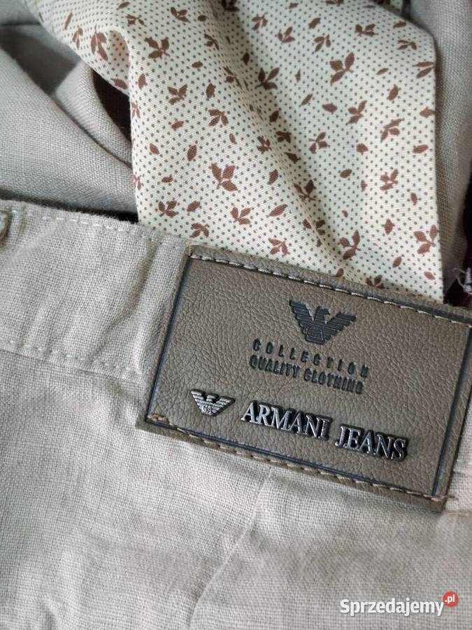 Męskie spodnie bawełniane lniane styl Chino 34 Rozmiar XL Kraków