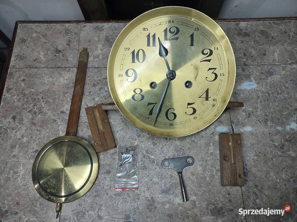 160 Zestaw mechanizm starego zegara ściennego