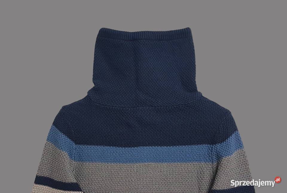 Damski bawełniany swetergolf w paski z długim Swetry i golfy Chrzanów