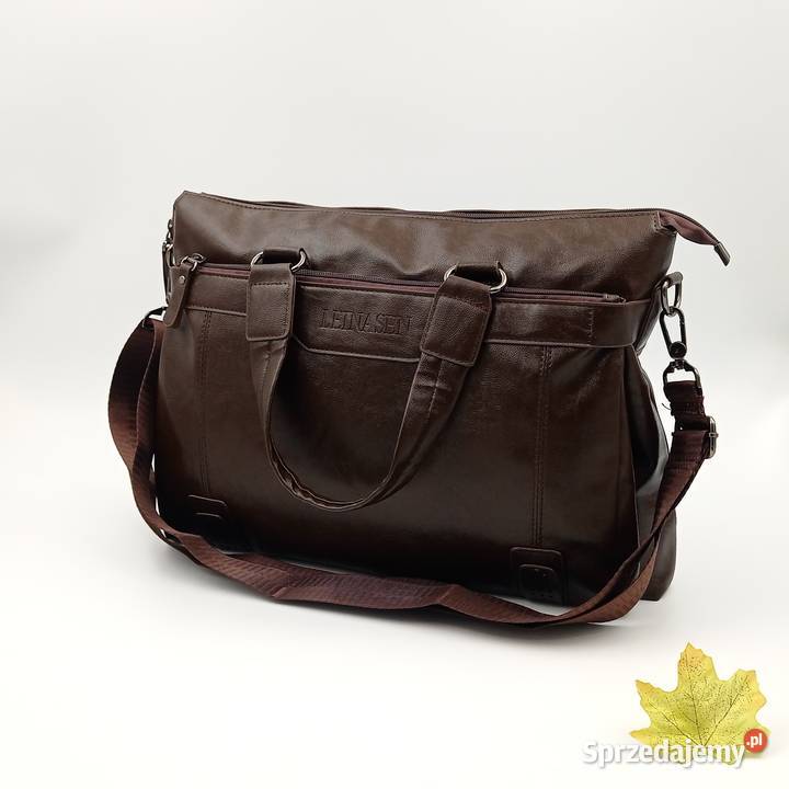 Teczka torba LEINASEN skórzana na ramie Cb śląskie Zawiercie