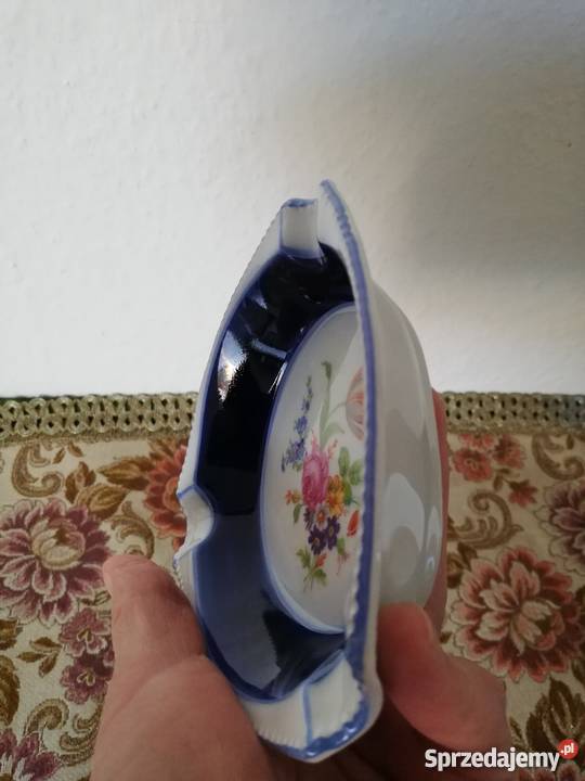 Stara porcelana popielniczka z cobaltem Ropa