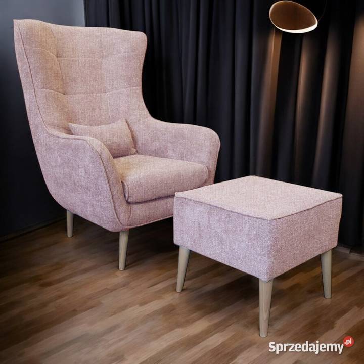 Fotel Lord Z Podnóżkiem Różowy Dostawa 0 Fotele Tarchały Małe