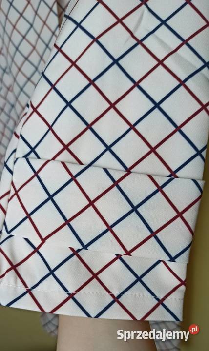 Sukienka biała rozmiar 40 w czerwoną kratkę Stalowa Wola