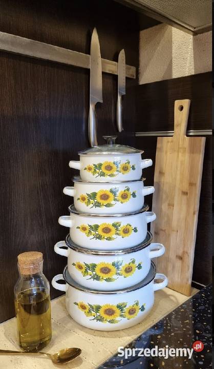 89 Garnki emaliowane słoneczniki Zabrze