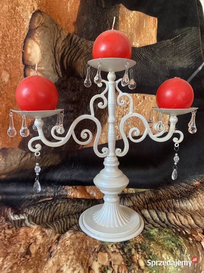 Świecznik metaloplastyka szklane sople Dekoracje i ozdoby Bystrzyca Kłodzka