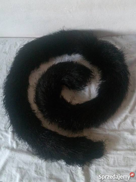 zabytkowy szal BOA ZE STRUSICH PIÓR oryginał Warszawa