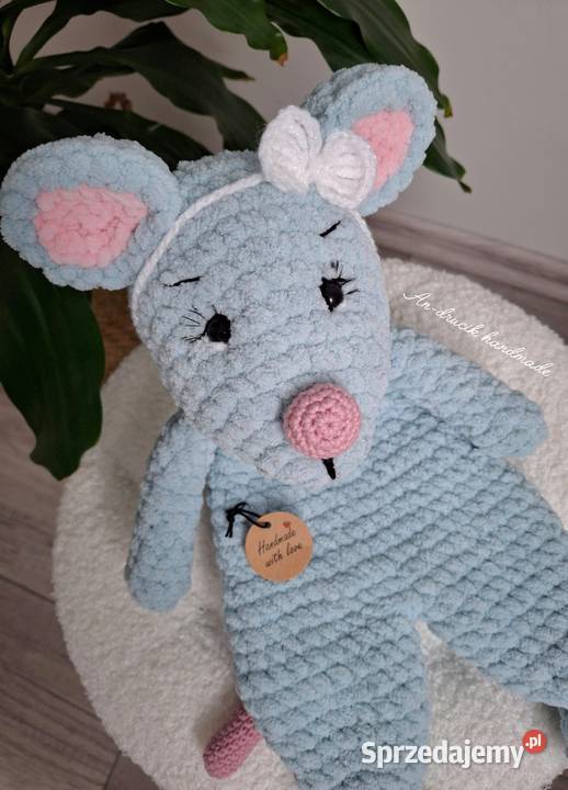 Przytulanka myszka 40 na szydełku Katowice