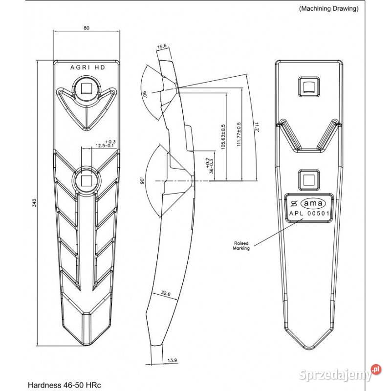 Dłuto odkuwka typ Kockerling dwuotworowe Kamionna