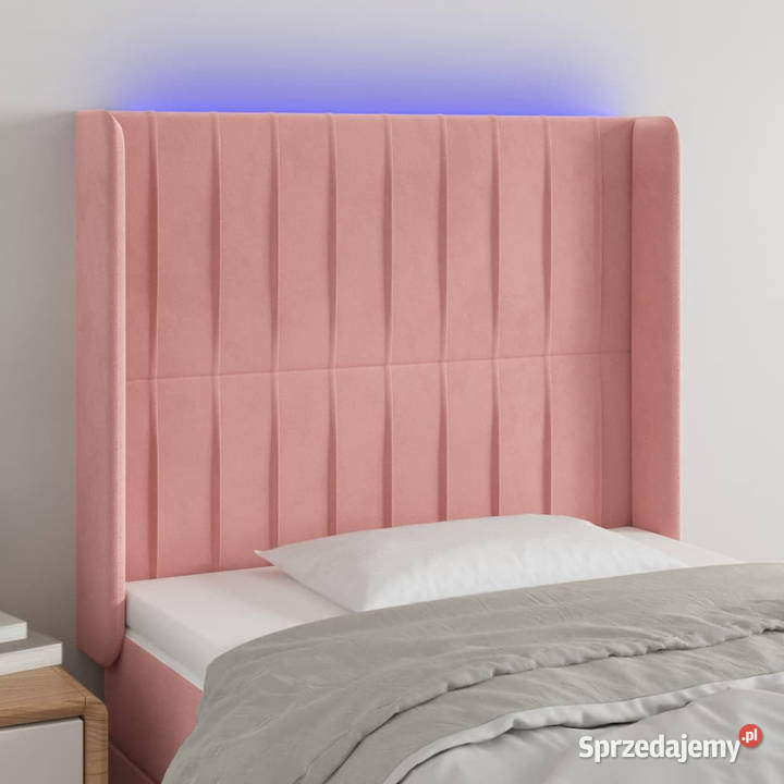 Zagłówek do łóżka z LED różowy 93x16x118128 Warszawa sprzedam