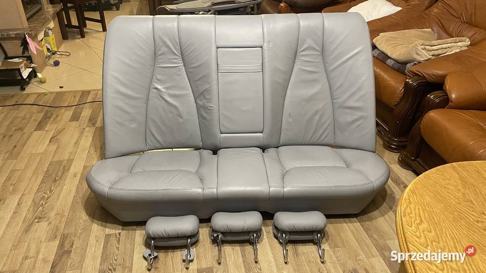 Kanapa tył Mercedes W220 siwa skóra podgrzewana Elbląg