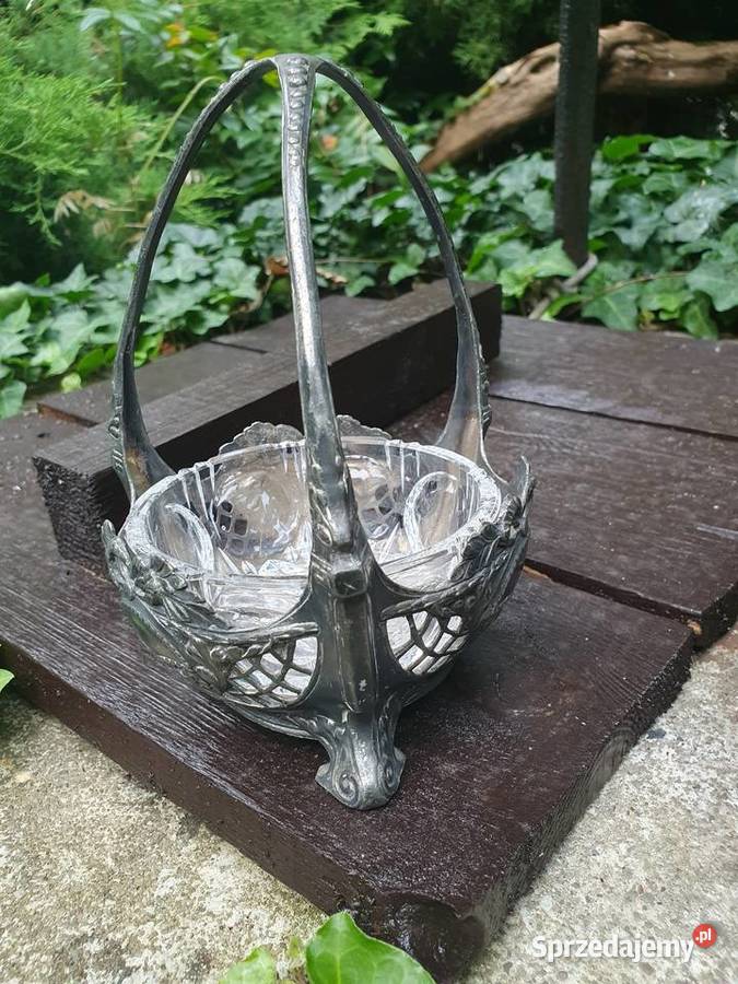 Kryształowa cukiernica koszyczek Myszków