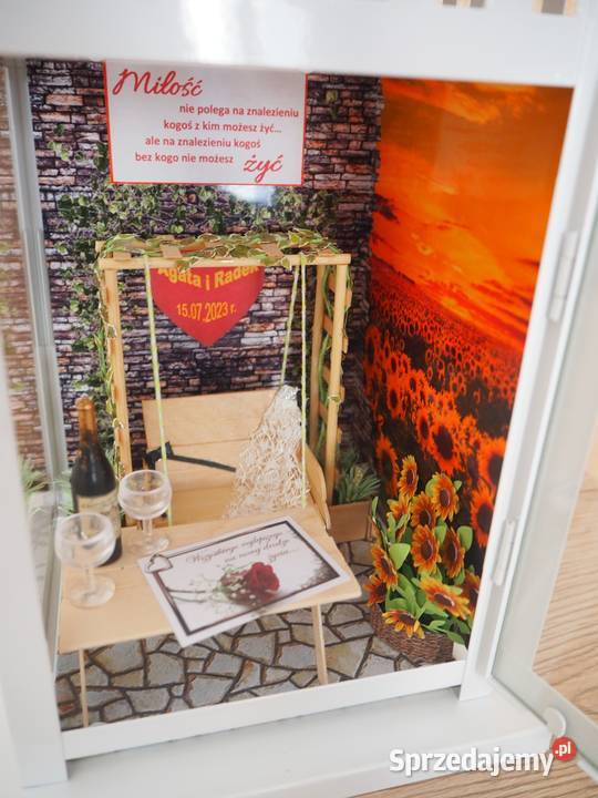 Lampion z ogrodem prezent na ślub rocznicę