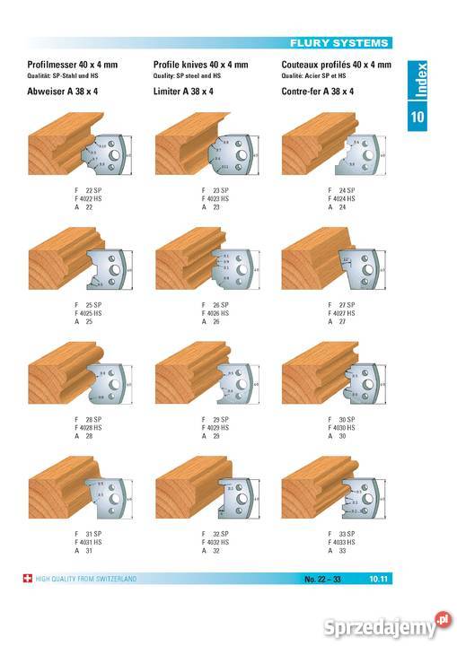 Noże profilowe 40x4mm do głowicy uniwersalnej Warszawa sprzedam