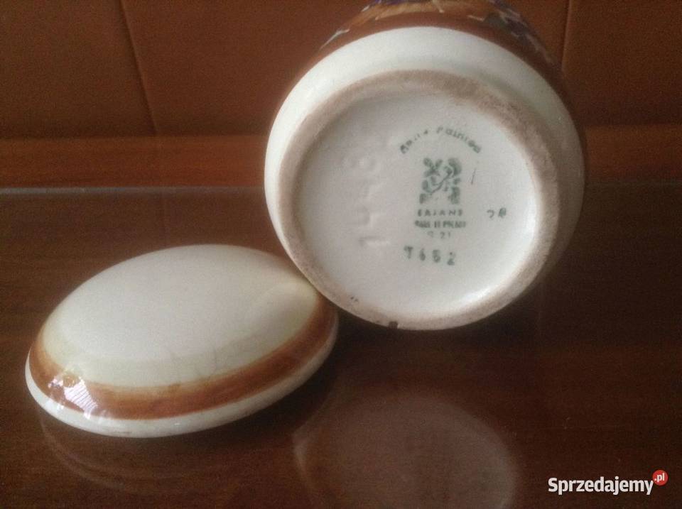 Pojemnik z przykrywką ręcznie malowany sygnowany opolskie Opole