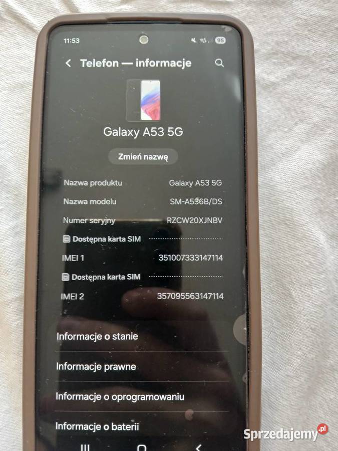 Samsung a53 5G 6GB RAM 128GB PAMIECI MEGA DUŻY Moszyny
