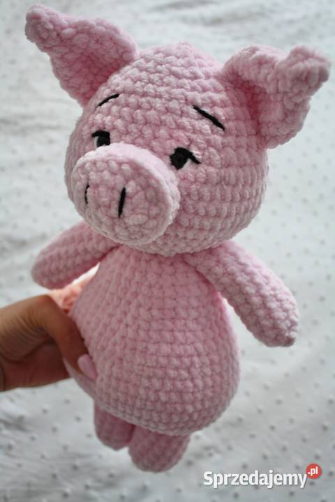 Szydełkowa maskotka świnka handmade różowy
