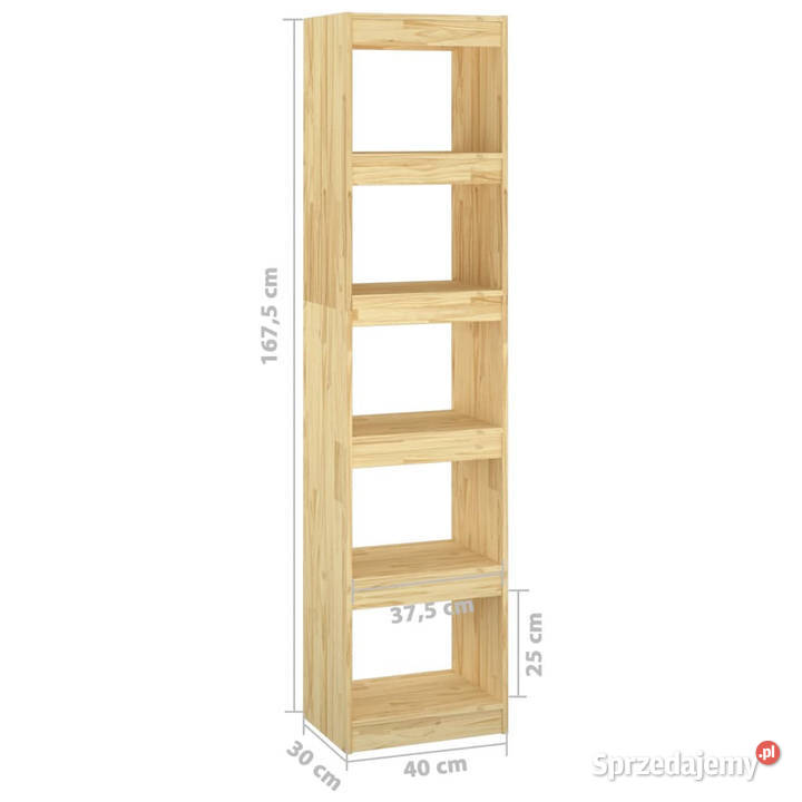 Regał na książkiprzegroda 40x30x1675 lite drewno Meble