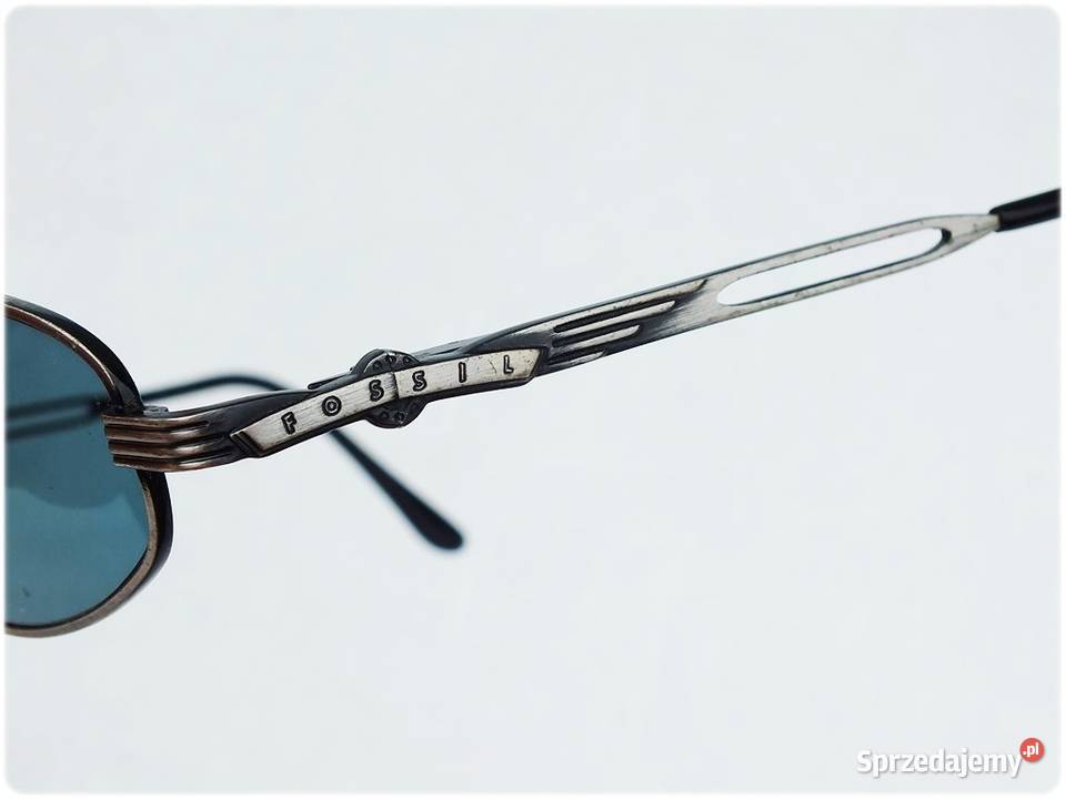 Okulary Vintage FOSSIL Owal Metal Frame Blue z Uniseks