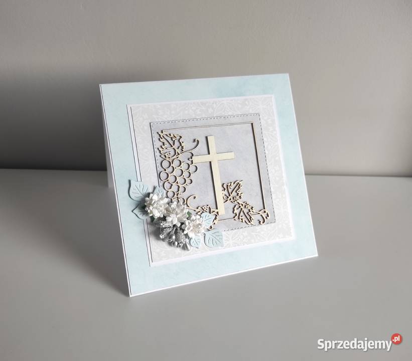 Kartka ręcznie robiona Komunia Święta handmade łódzkie Łódź