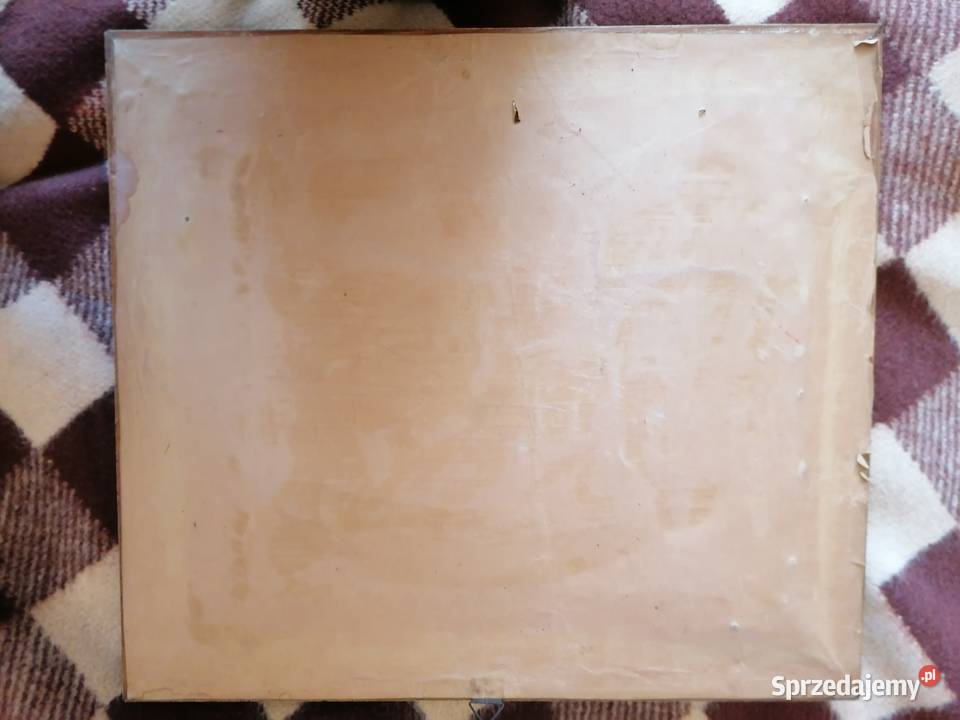 Obraz ręcznie haftowany w drewnianej ramie Łódź