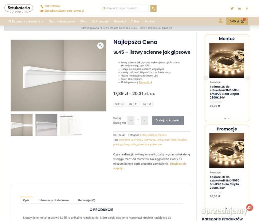 Dwa Sklepy internetowe ze sztukaterią Sklep Żółwin