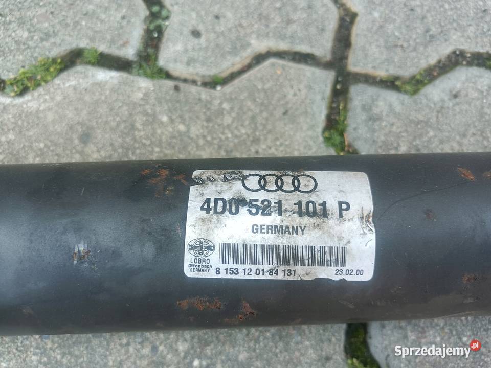 4D0521101P WAL KARDANA NAPĘDOWY AUDI A8 D2 37 wielkopolskie