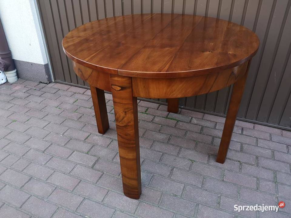 Stół ARTDECO Okrągły 100 Orzech Rozkładany Stary Swarzędz