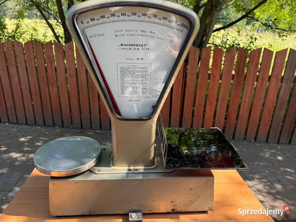 Waga sklepowa szalkowa PRL Przybory kuchenne Augustów