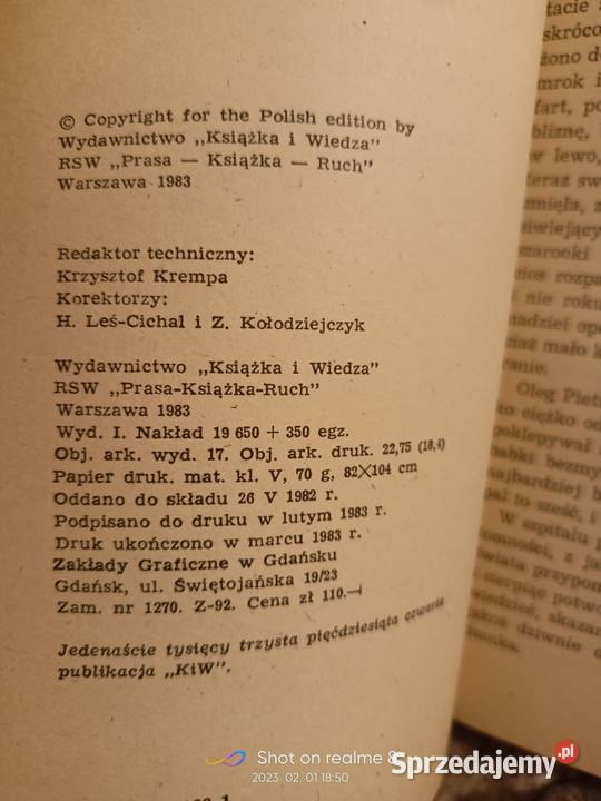 Siemionow Wolna tresura książki pierwsze wydanie mazowieckie Warszawa sprzedam