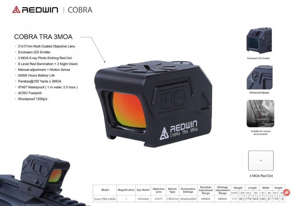 Kolimator Redwin COBRA TRA 2117 3MOA RWD23 mazowieckie Kozienice sprzedam