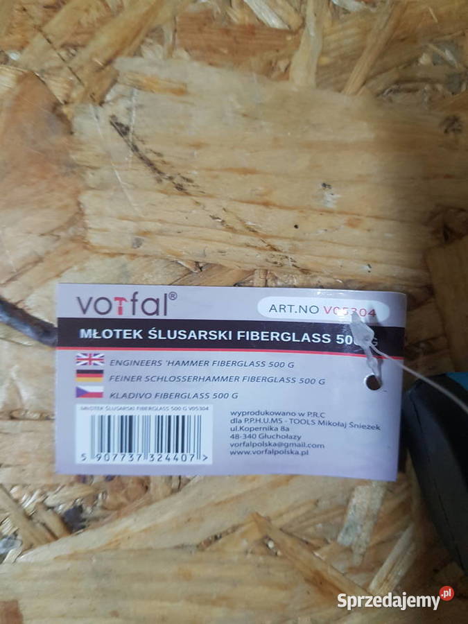 MŁOTEK ŚLUSARSKI 500g FIBERGLASS 05 volfar Głogowa sprzedam