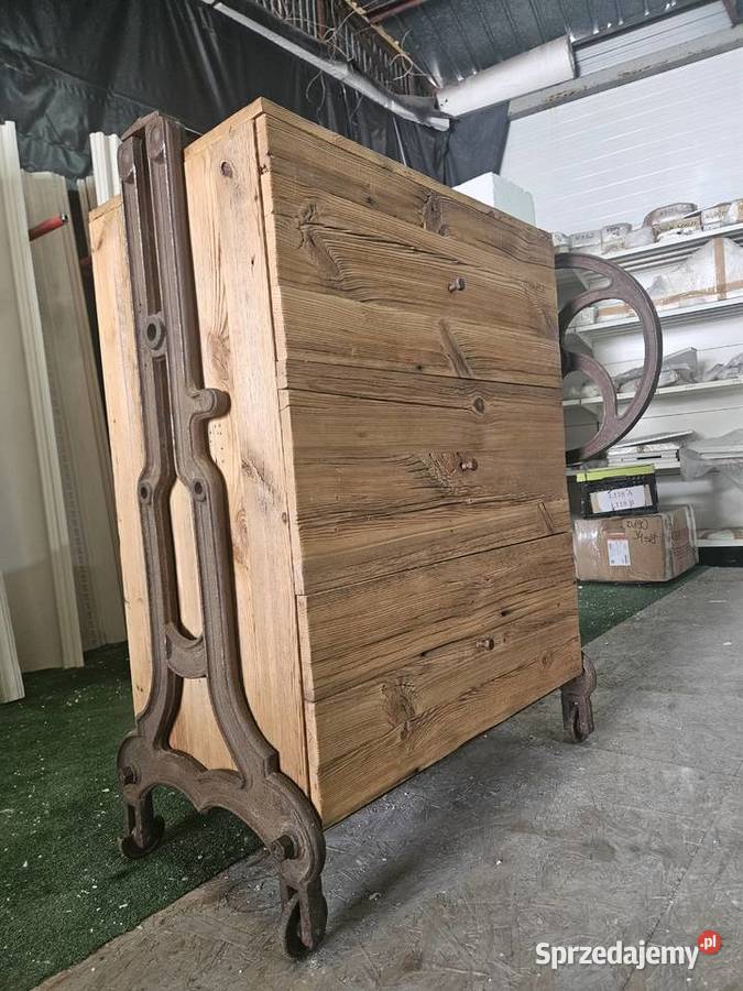 komoda drewniana ze stelażem żeliwnym mazowieckie Warszawa