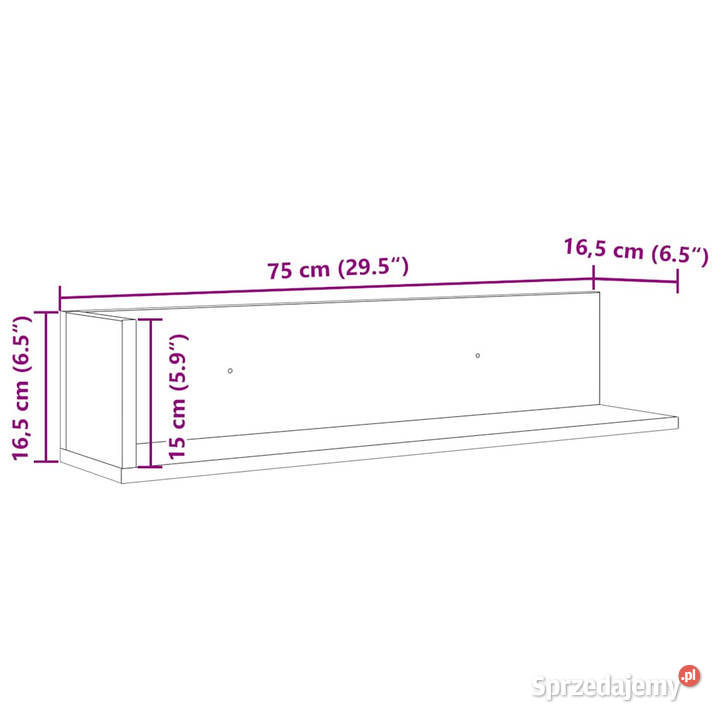 Półki ścienne 2 białe 75x165x165 WM860031 Półki Warszawa sprzedam