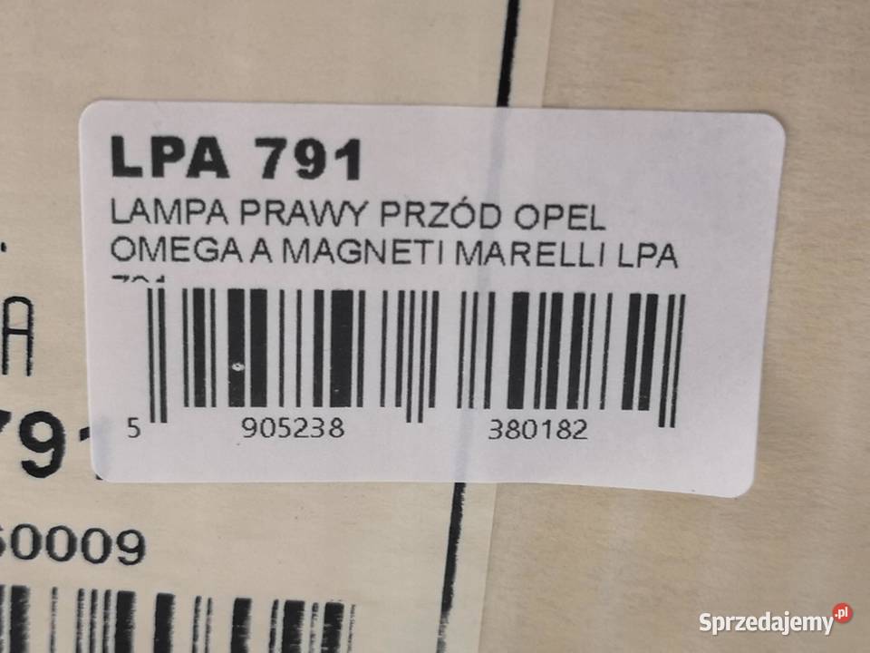 LAMPA PRAWY PRZÓD OPEL OMEGA A 19861994 NOWA