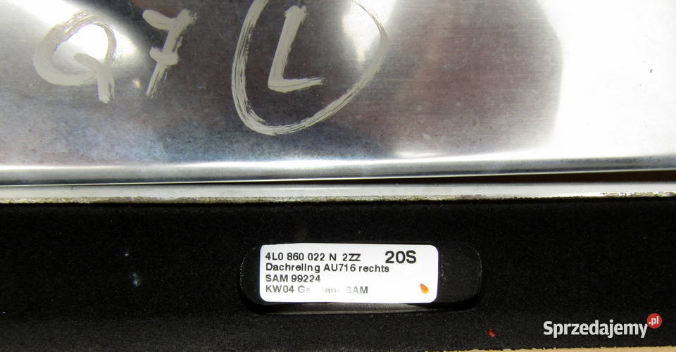 RELINGI DACHOWE AUDI Q7 4L0860021N 4L0860022N osobowe Mysłaków