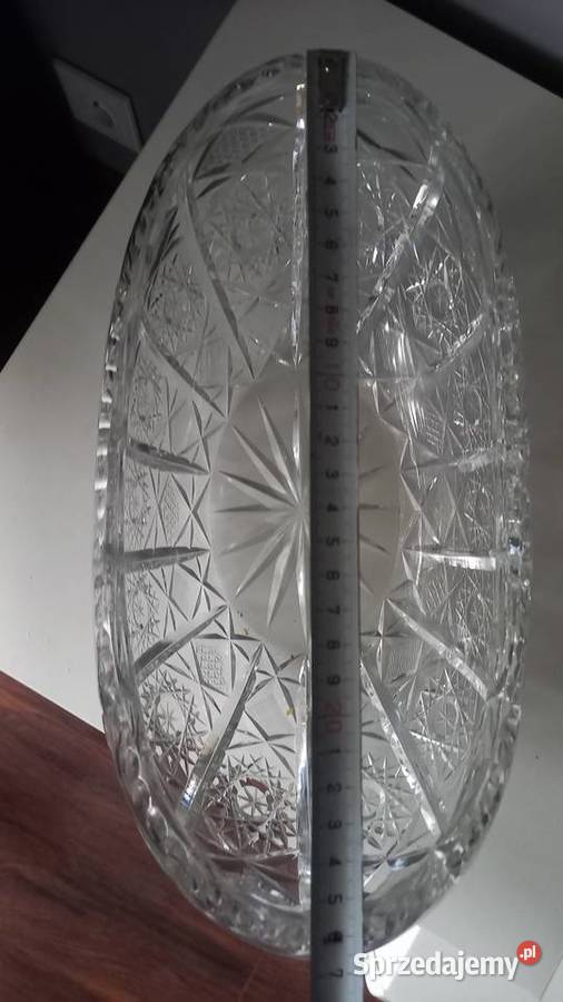 Kryształ duży łódka misa gondola prl vintage Tychy
