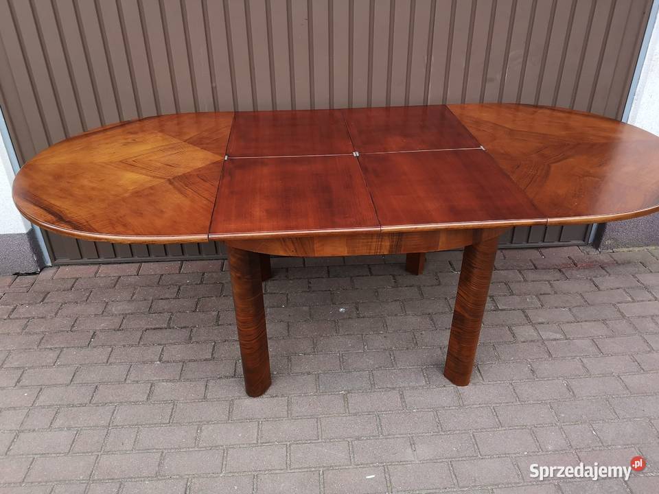 Stół ARTDECO Orzech Sygnowany Rozkładany Stary Swarzędz